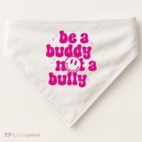 Be A Buddy Not A Bully Retro Smile Anti Bullying Unity Day USA-Made Doggie Bandana thumb 0
