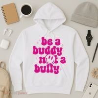 Be A Buddy Not A Bully Retro Smile Anti Bullying Unity Day Hoodie thumb 3