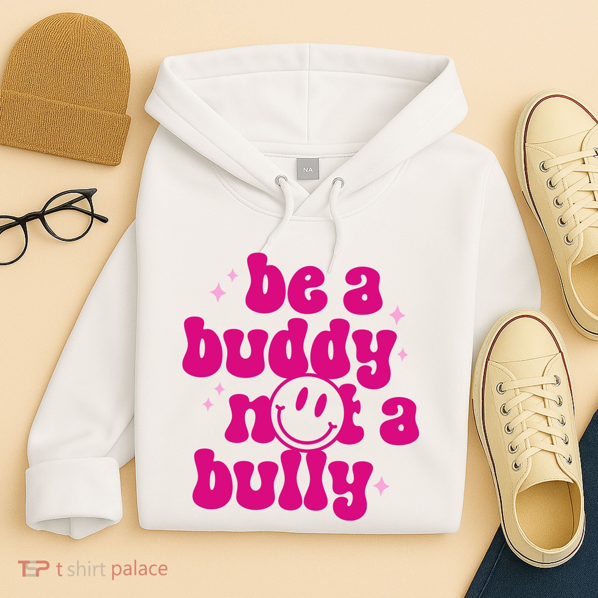 Be A Buddy Not A Bully Retro Smile Anti Bullying Unity Day Hoodie