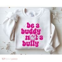 Be A Buddy Not A Bully Retro Smile Anti Bullying Unity Day Sweatshirt thumb 2