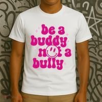 Be A Buddy Not A Bully Retro Smile Anti Bullying Unity Day T-Shirt thumb 3