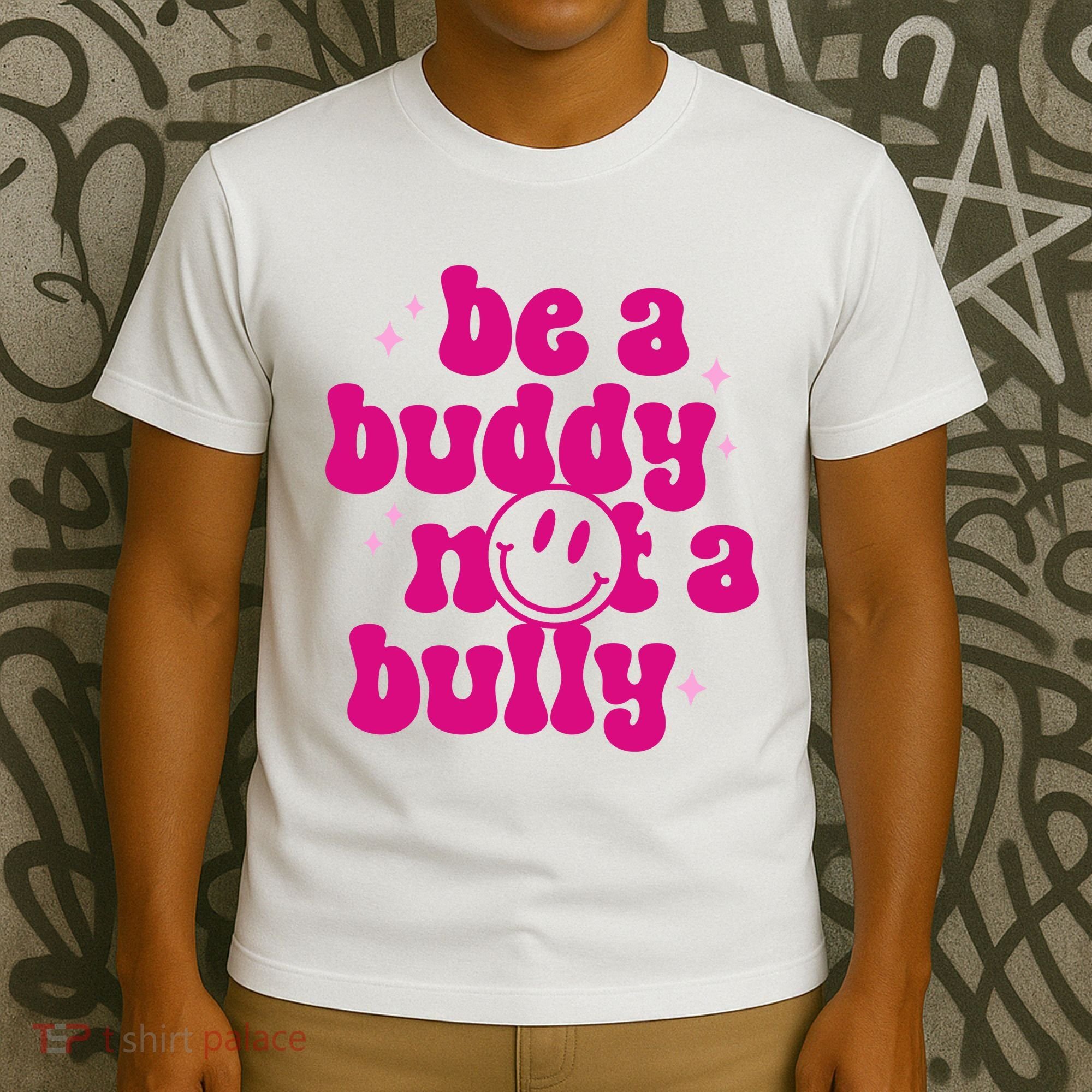 Be A Buddy Not A Bully Retro Smile Anti Bullying Unity Day T-Shirt