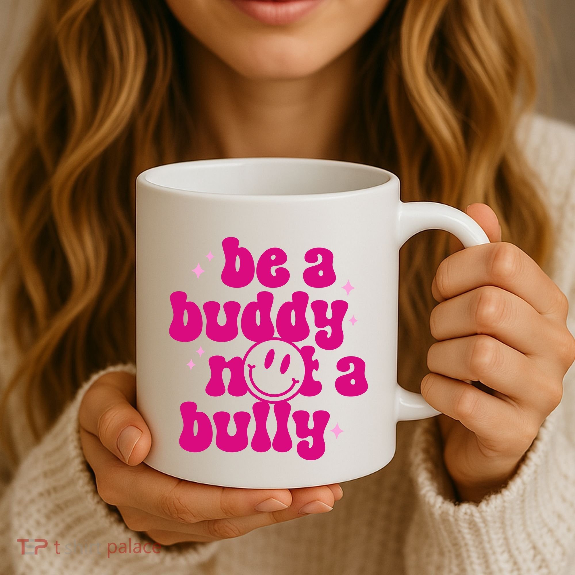 Be A Buddy Not A Bully Retro Smile Anti Bullying Unity Day Coffee Mug