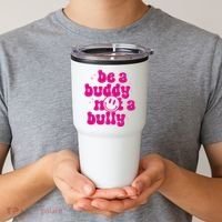 Be A Buddy Not A Bully Retro Smile Anti Bullying Unity Day Tumbler thumb 2
