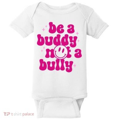 Be A Buddy Not A Bully Retro Smile Anti Bullying Unity Day Baby Bodysuit