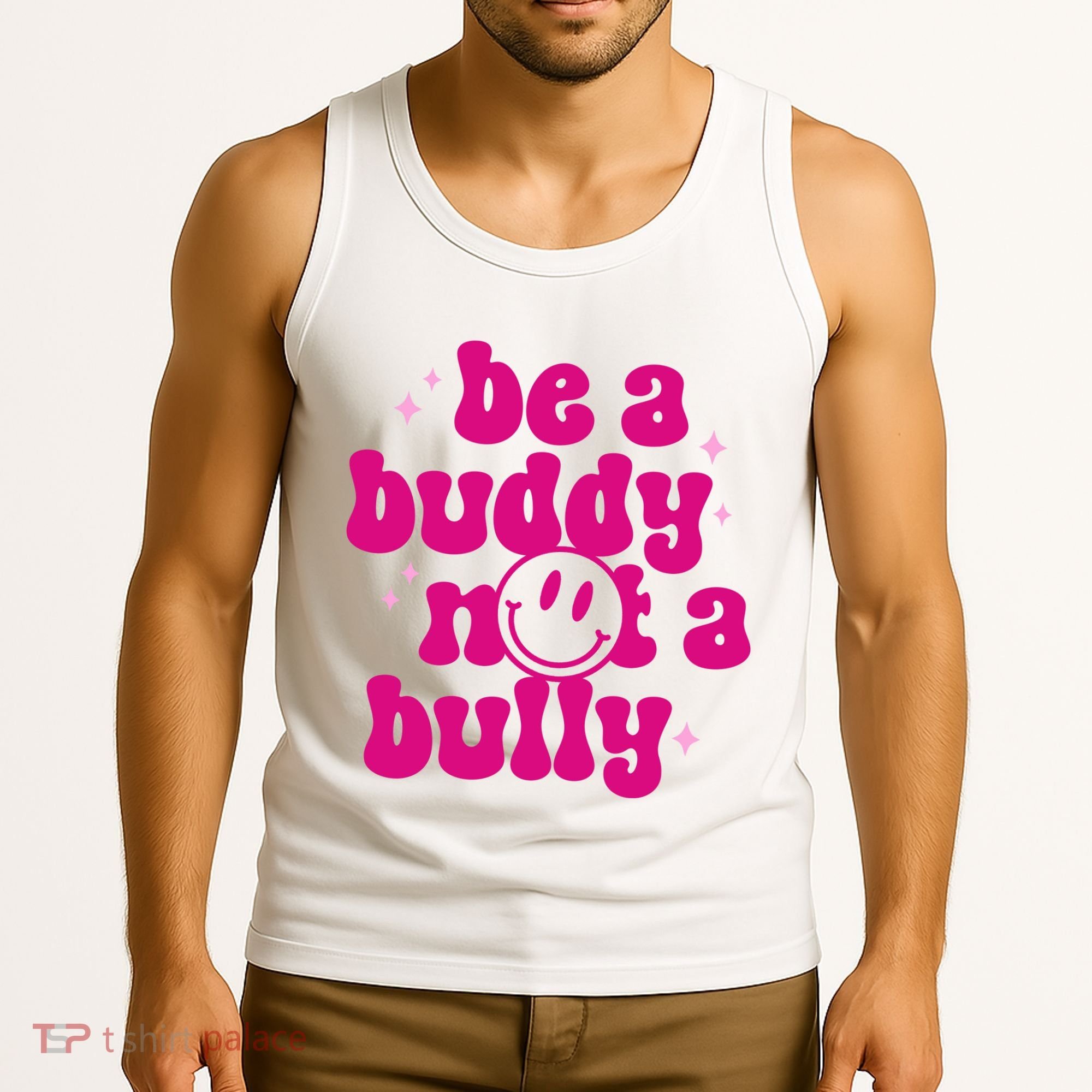 Be A Buddy Not A Bully Retro Smile Anti Bullying Unity Day Tank Top
