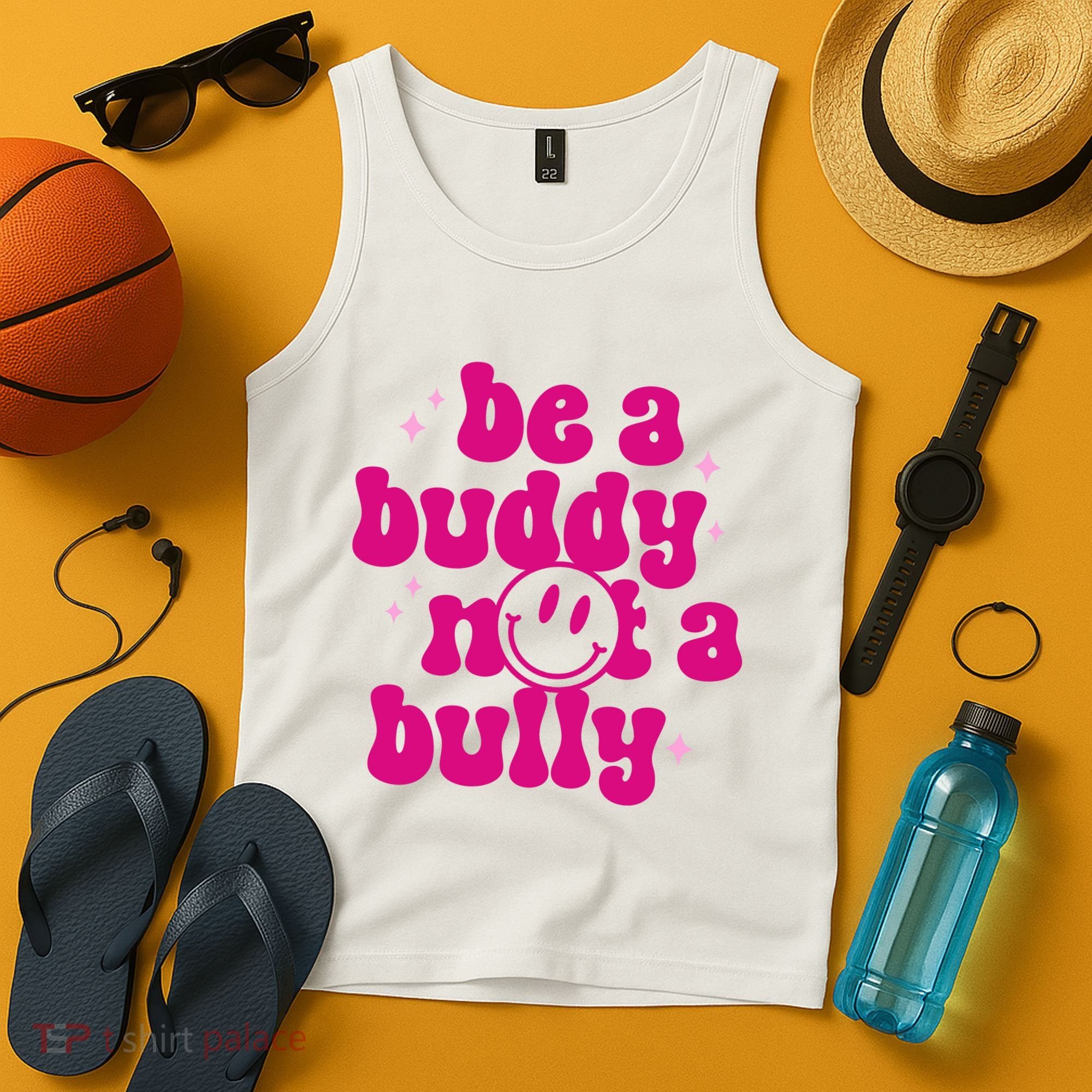 Be A Buddy Not A Bully Retro Smile Anti Bullying Unity Day Tank Top