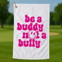 Be A Buddy Not A Bully Retro Smile Anti Bullying Unity Day Golf Towel thumb 1
