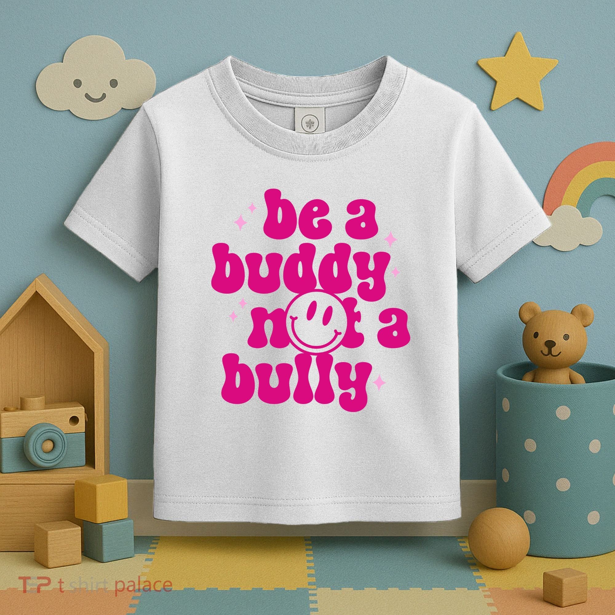 Be A Buddy Not A Bully Retro Smile Anti Bullying Unity Day Toddler T-Shirt