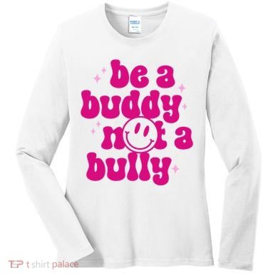Be A Buddy Not A Bully Retro Smile Anti Bullying Unity Day Women's Long Sleeve Shirt