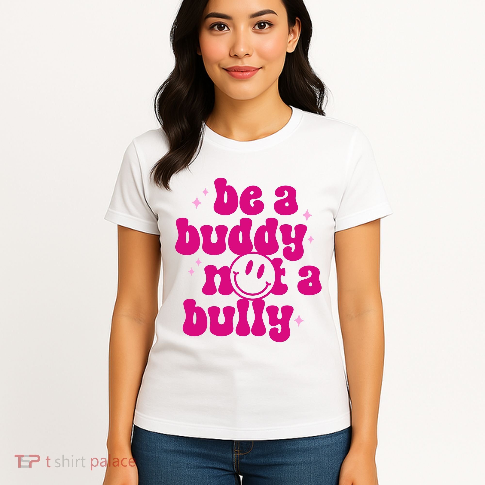 Be A Buddy Not A Bully Retro Smile Anti Bullying Unity Day Women's T-Shirt
