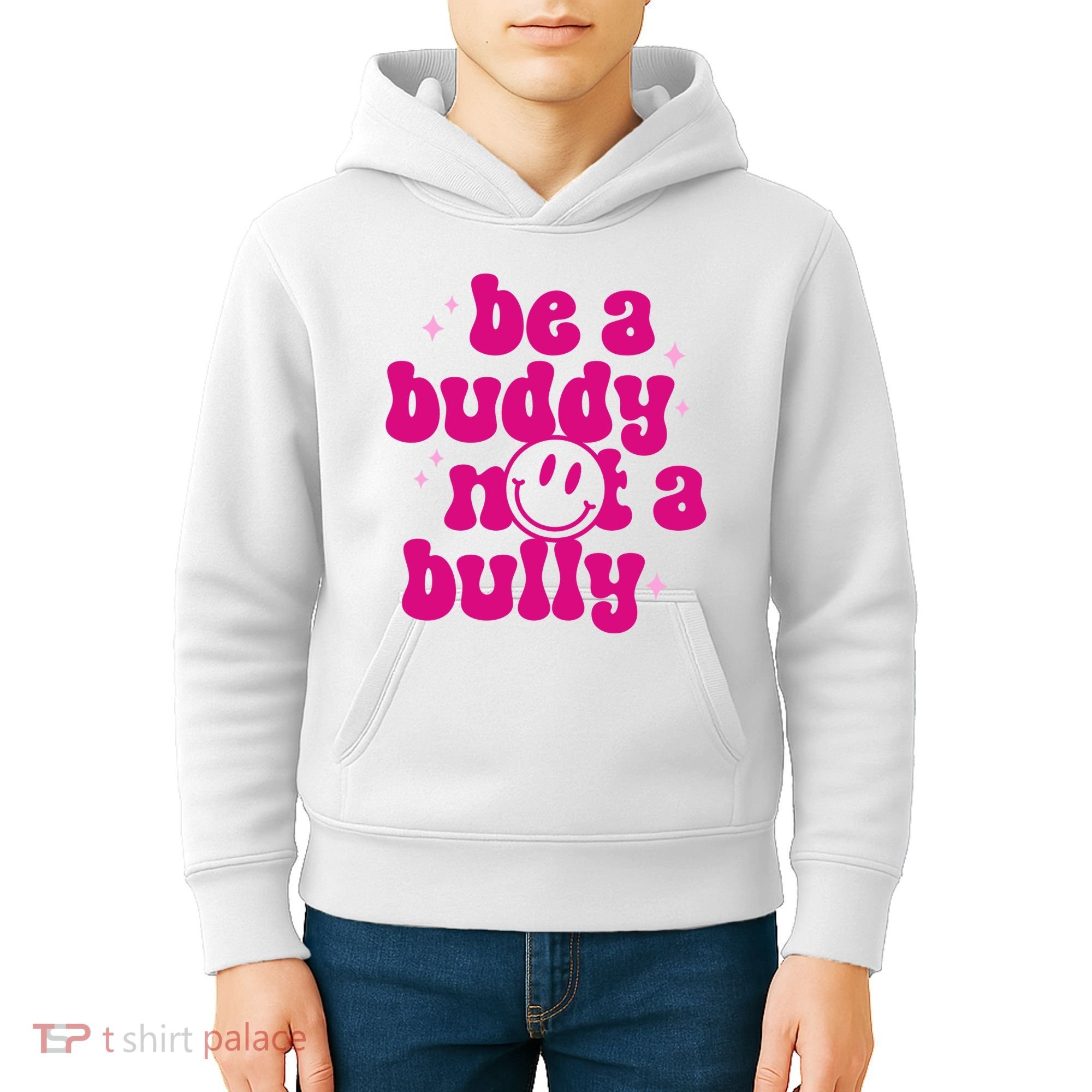 Be A Buddy Not A Bully Retro Smile Anti Bullying Unity Day Kids Hoodie