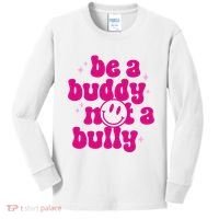 Be A Buddy Not A Bully Retro Smile Anti Bullying Unity Day Kids Long Sleeve Shirt thumb 0