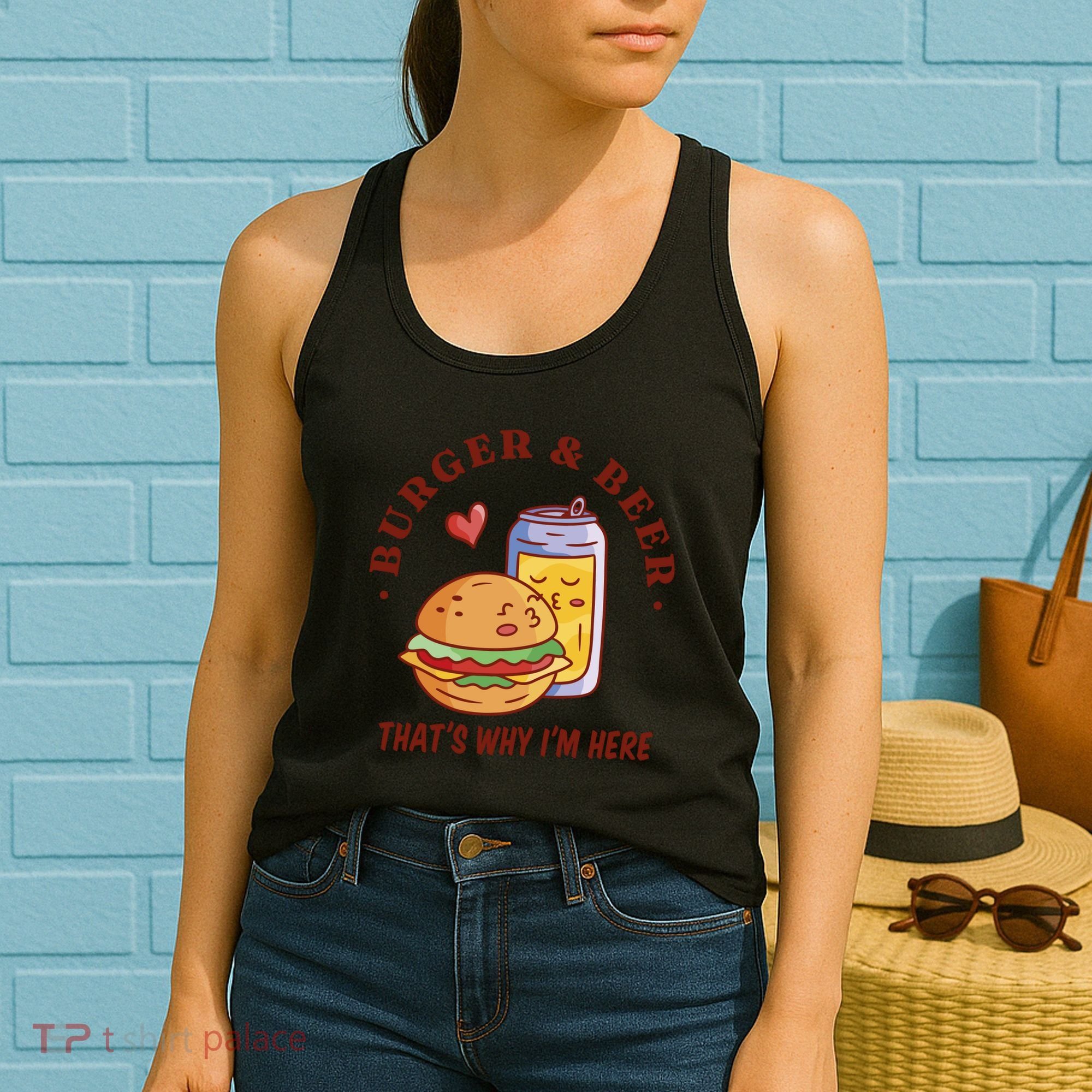 Burger And Beer That's Why I'm Here Women's Tank Top