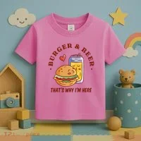 Burger And Beer That's Why I'm Here Toddler T-Shirt thumb 3