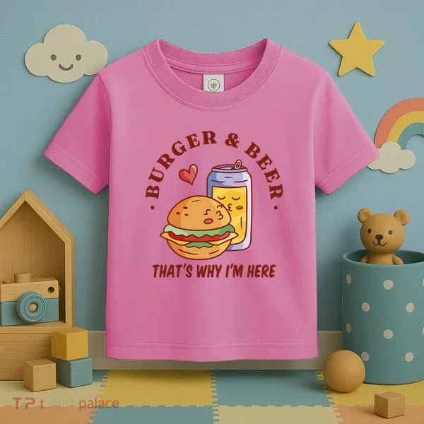 Burger And Beer That's Why I'm Here Toddler T-Shirt