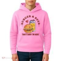 Burger And Beer That's Why I'm Here Kids Hoodie thumb 4