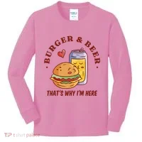 Burger And Beer That's Why I'm Here Kids Long Sleeve Shirt thumb 0