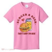Burger And Beer That's Why I'm Here Kids T-Shirt thumb 0