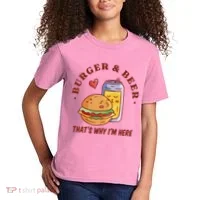 Burger And Beer That's Why I'm Here Kids T-Shirt thumb 2