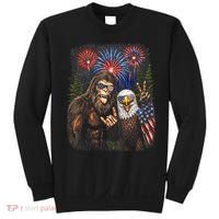 Bigfoot And Bald Eagle Fireworks Celebration Sweatshirt thumb 0
