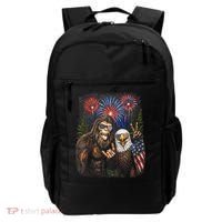 Bigfoot And Bald Eagle Fireworks Celebration Backpack thumb 0