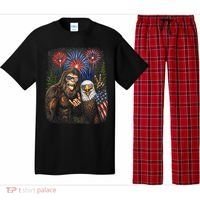 Bigfoot And Bald Eagle Fireworks Celebration Pajama Set thumb 0