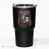 Bigfoot And Bald Eagle Fireworks Celebration Tumbler thumb 0