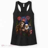Bigfoot And Bald Eagle Fireworks Celebration Women's Tank Top thumb 0