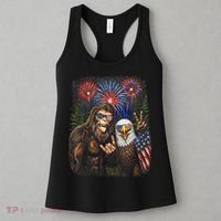 Bigfoot And Bald Eagle Fireworks Celebration Women's Tank Top thumb 3