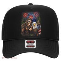 Bigfoot And Bald Eagle Fireworks Celebration Hat thumb 0