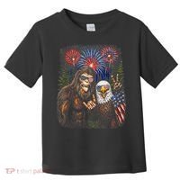 Bigfoot And Bald Eagle Fireworks Celebration Toddler T-Shirt thumb 0