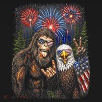 Bigfoot And Bald Eagle Fireworks Celebration Tote Bag thumb 4