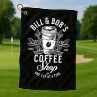 Bill And Bobs Coffee Shop AA Recovery Golf Towel thumb 1