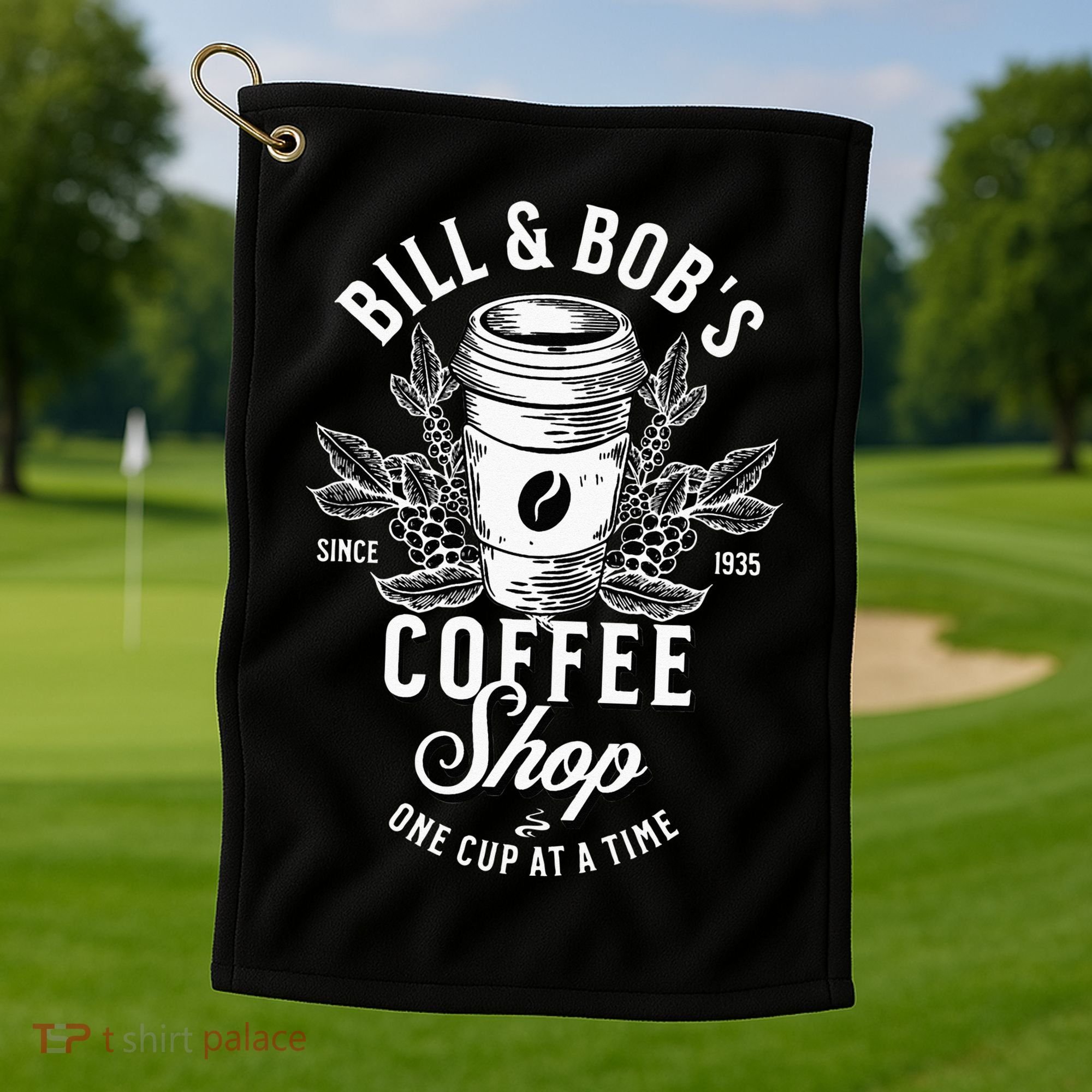 Bill And Bobs Coffee Shop AA Recovery Golf Towel