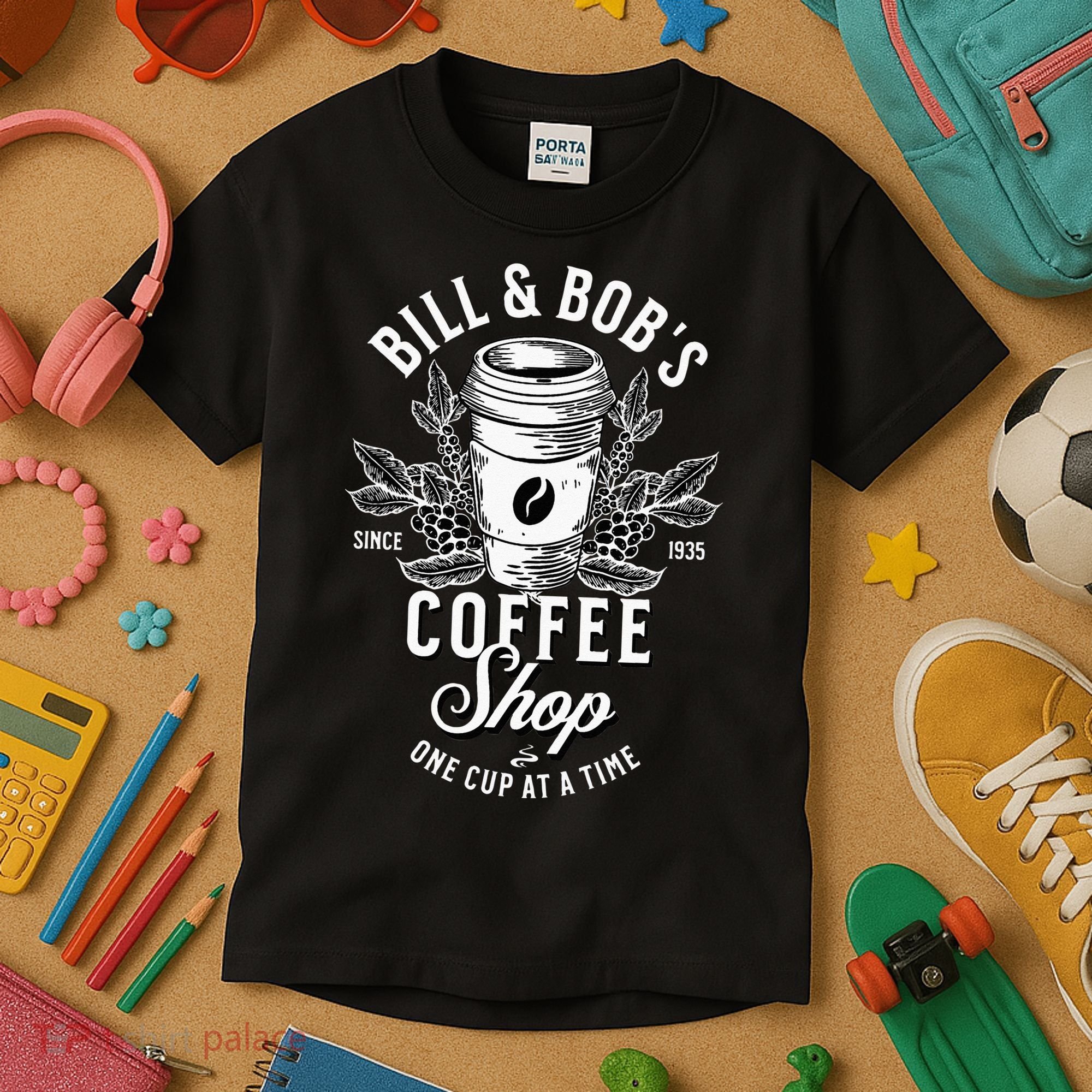 Bill And Bobs Coffee Shop AA Recovery Kids T-Shirt