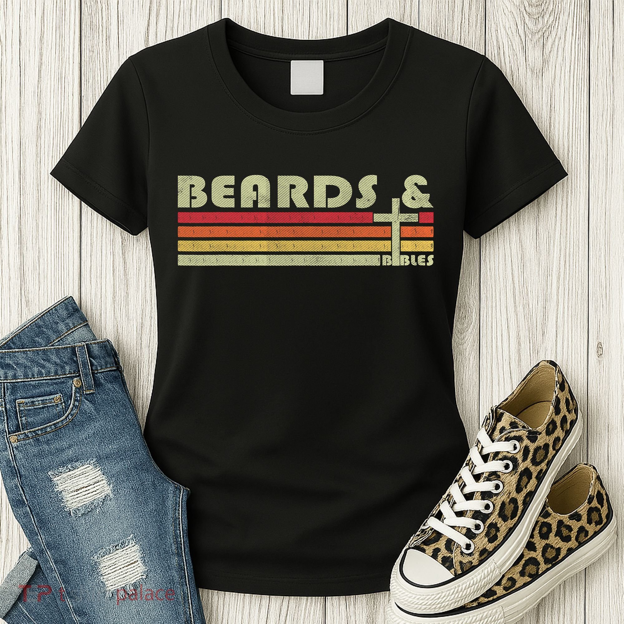 Beards And Bibles Christian Dad  Women's T-Shirt