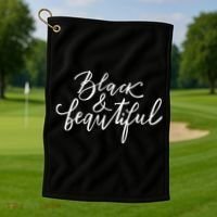 Black And Beautiful Gift Golf Towel thumb 1