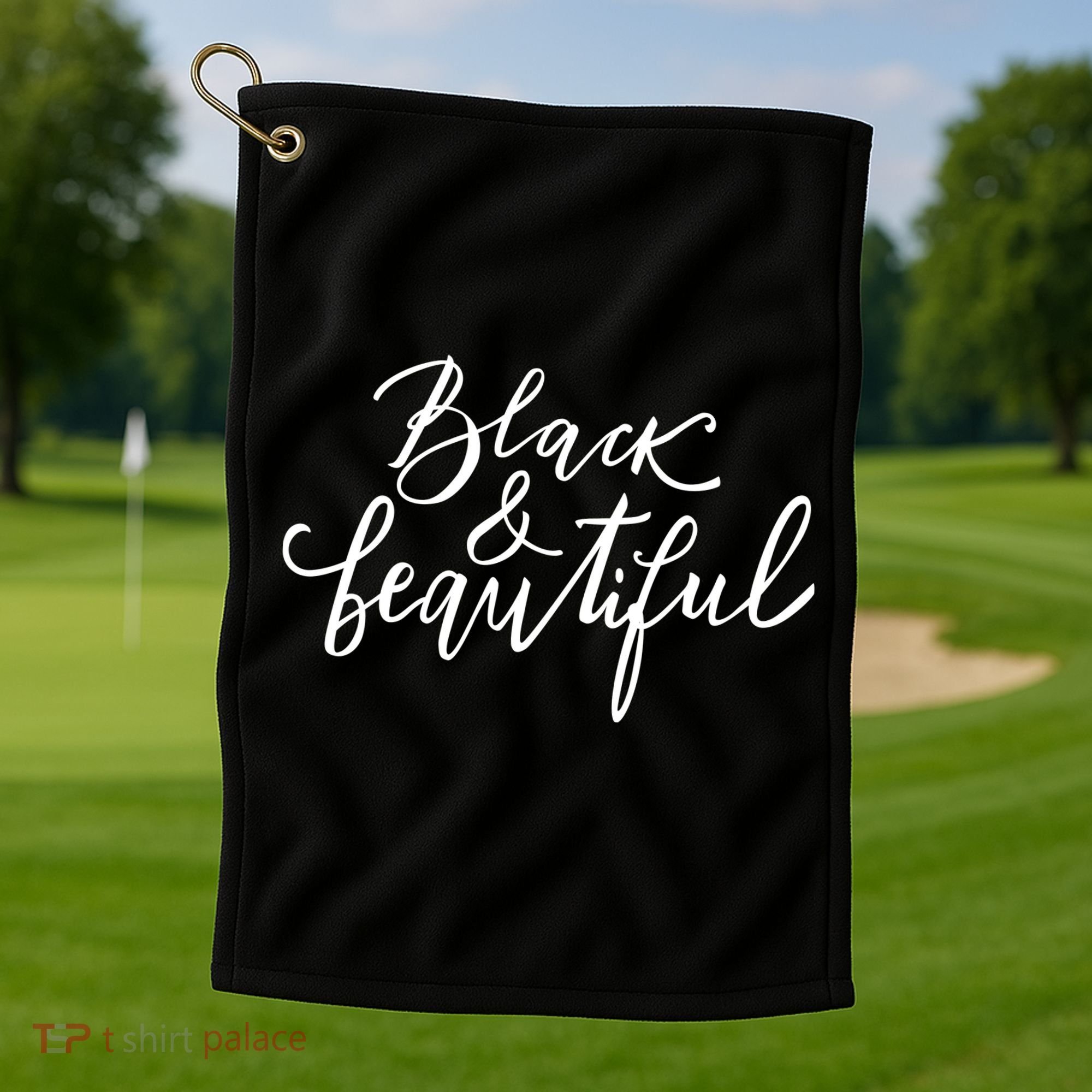 Black And Beautiful Gift Golf Towel