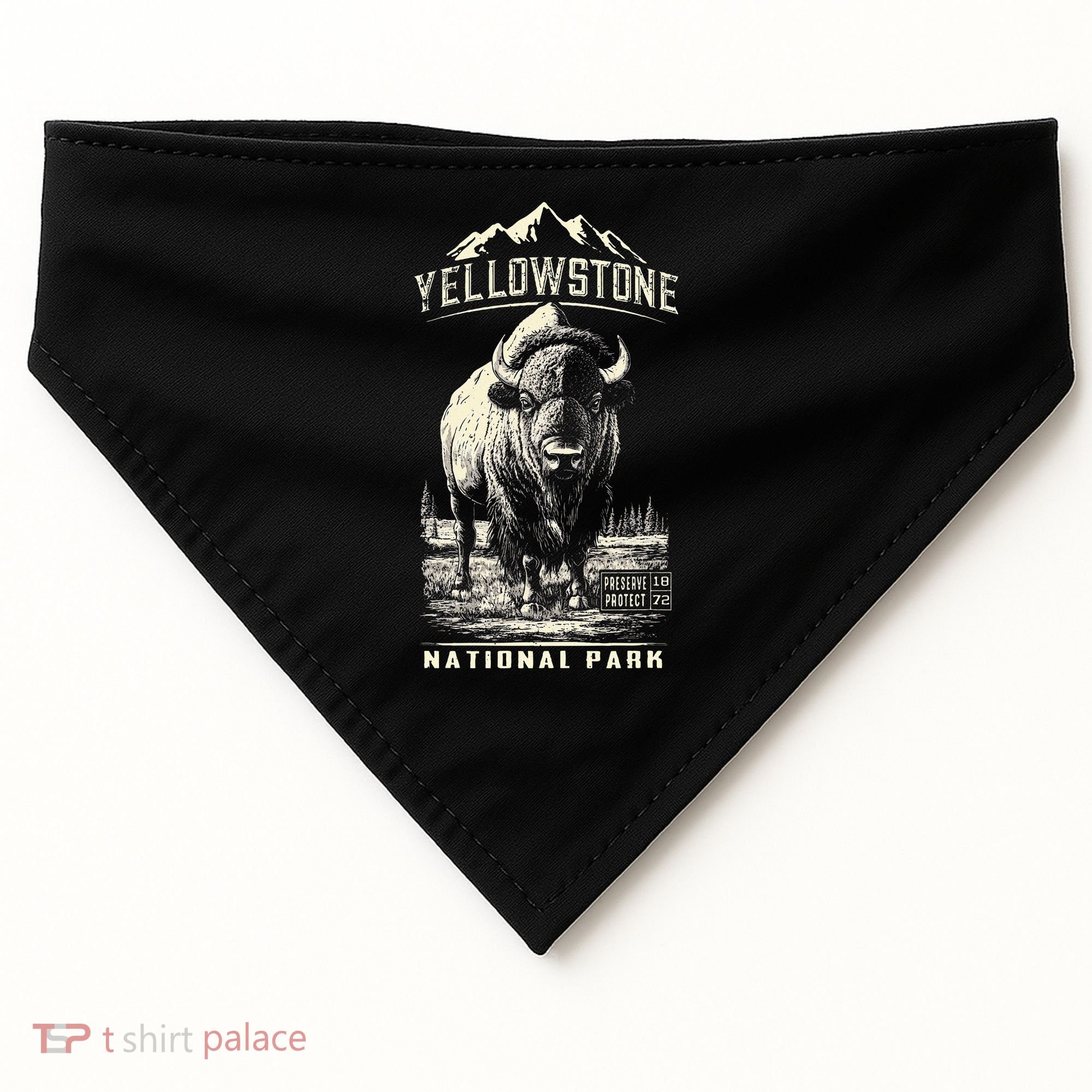 Buffalo American Bison Yellowstone National Park USA-Made Doggie Bandana