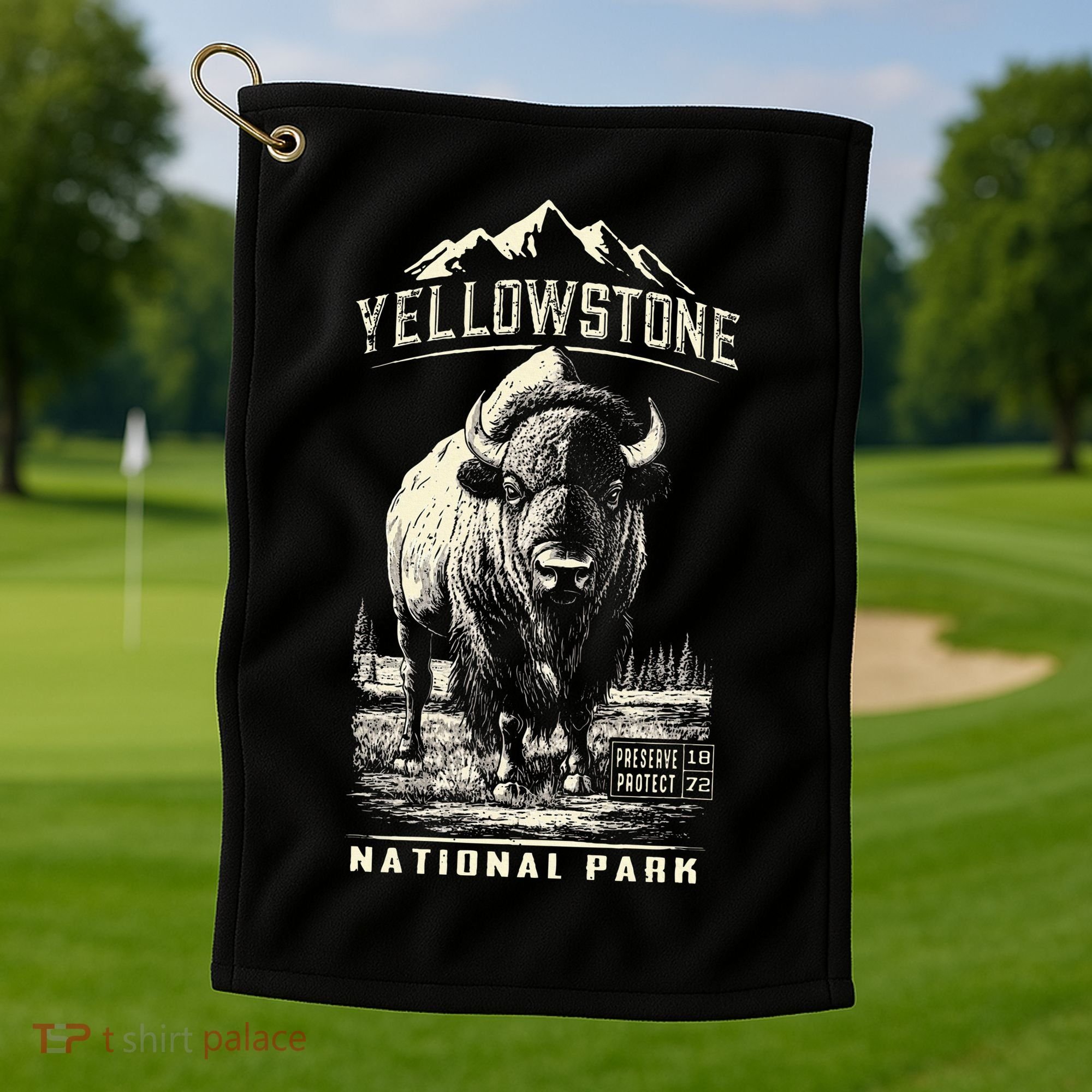 Buffalo American Bison Yellowstone National Park Golf Towel