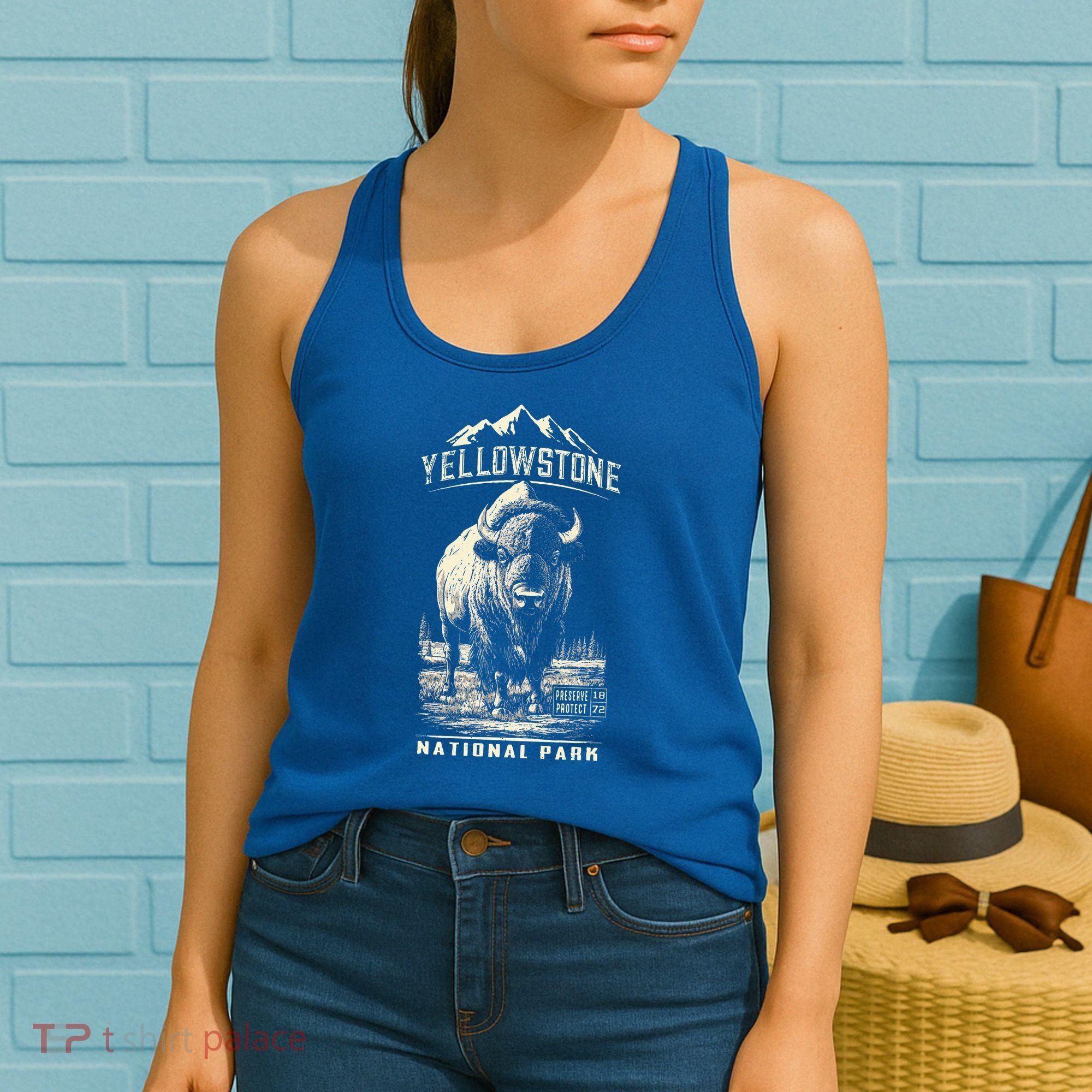 Buffalo American Bison Yellowstone National Park Women's Tank Top