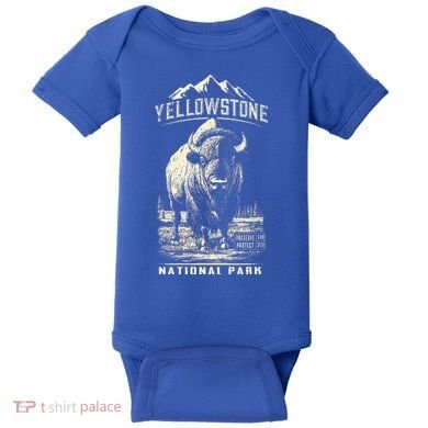 Buffalo American Bison Yellowstone National Park Baby Bodysuit