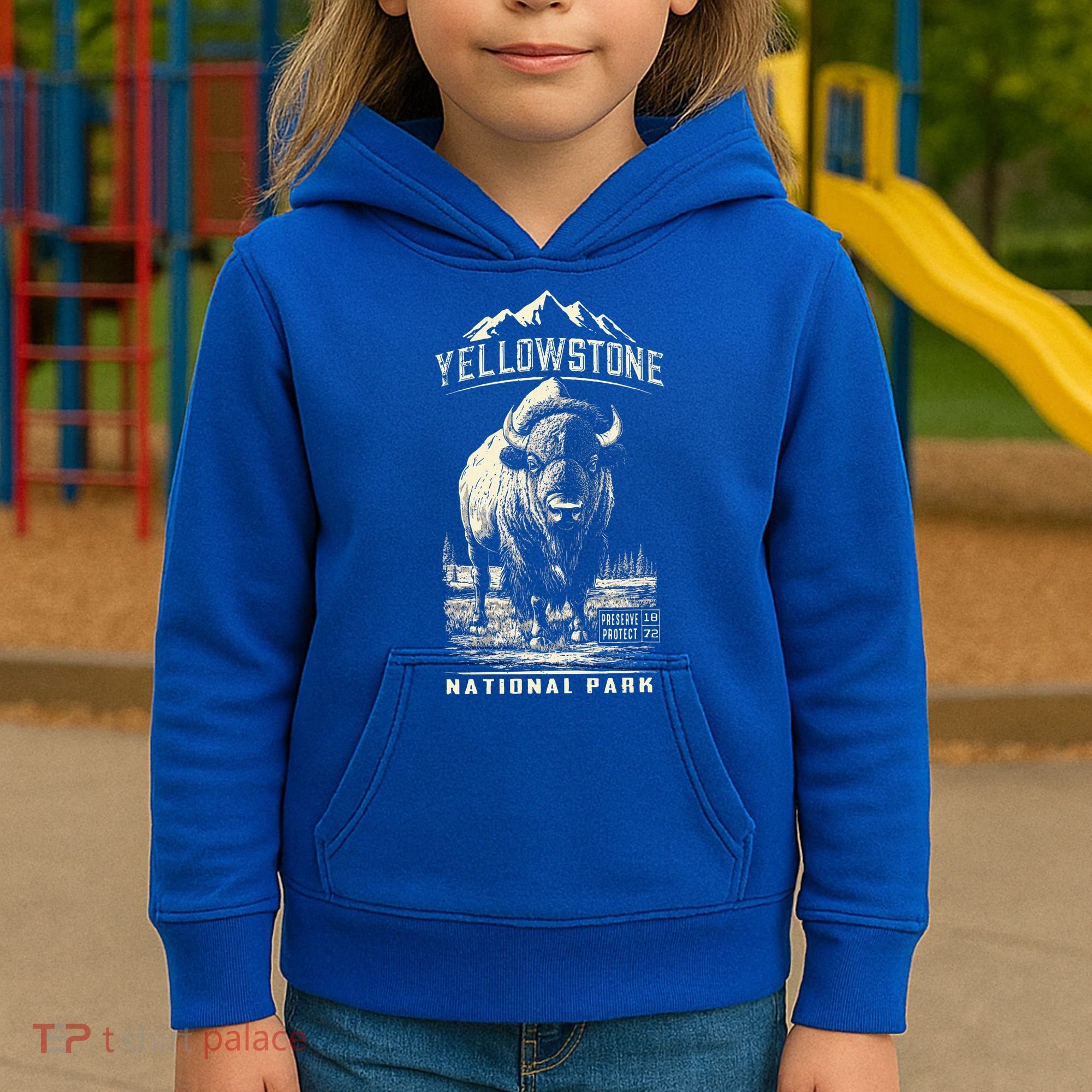 Buffalo American Bison Yellowstone National Park Kids Hoodie