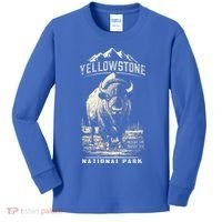 Buffalo American Bison Yellowstone National Park Kids Long Sleeve Shirt thumb 0