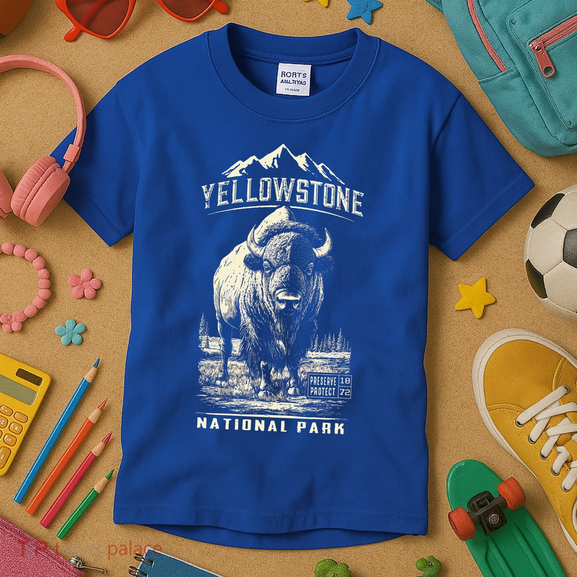 Buffalo American Bison Yellowstone National Park Kids T-Shirt