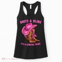 Boots And Bling ItS A Cowgirl Thing Western Rodeo Cowgirls Women's Tank Top thumb 0