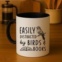 Bird And Book Lovers Easily Distracted By Birds And Books Great Gift Coffee Mug thumb 4