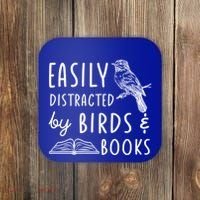 Bird And Book Lovers Easily Distracted By Birds And Books Great Gift Coaster thumb 0