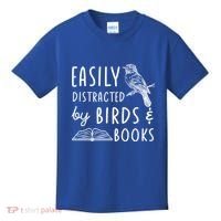 Bird And Book Lovers Easily Distracted By Birds And Books Great Gift Kids T-Shirt thumb 0